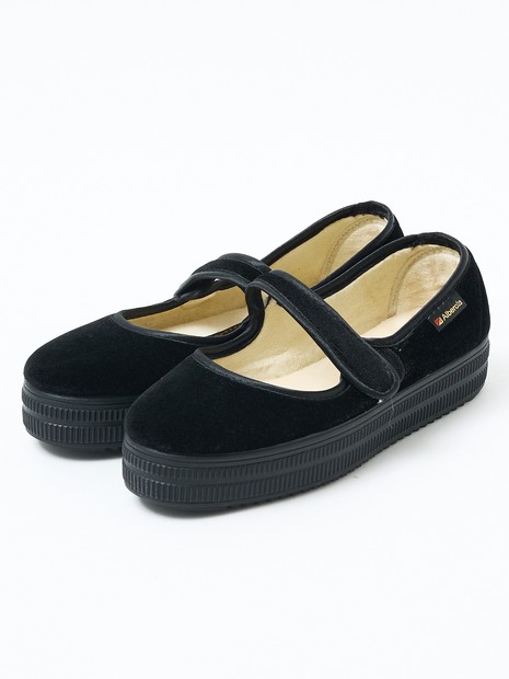 【WEB限定】【ALBEROLA】一部別注 ベルベットメリージェーン 厚底シューズ