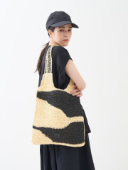 コレックス
【Swaraj /スワラージ】手編み ゼブラ ラフィアトートバッグ