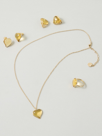 【Elodie Pavie】ガラスハートピアス