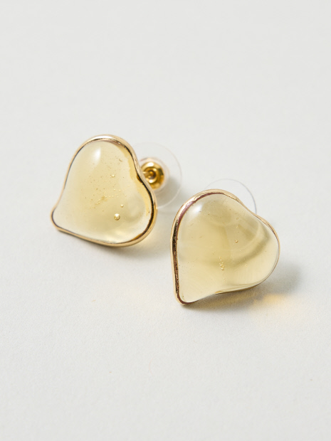 【Elodie Pavie】ガラスハートピアス