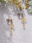 【HARIO Lampwork Factory】イヤリングひとふさのミモザ イエロー