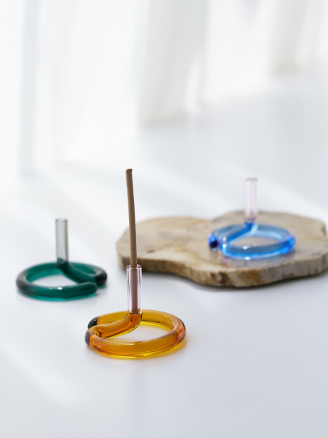 【amabro/アマブロ】TWO TONE INCENSE HOLDER インセンスホルダー 耐熱ガラス お香立て スティック対応