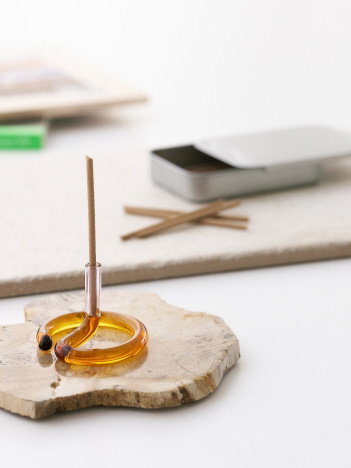 collex - 【amabro/アマブロ】TWO TONE INCENSE HOLDER インセンスホルダー 耐熱ガラス お香立て スティック対応