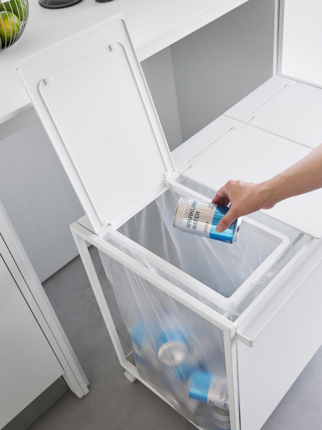 【tower/タワー】蓋付き目隠し分別ダストワゴン 45L 3分別 キッチン ゴミ箱