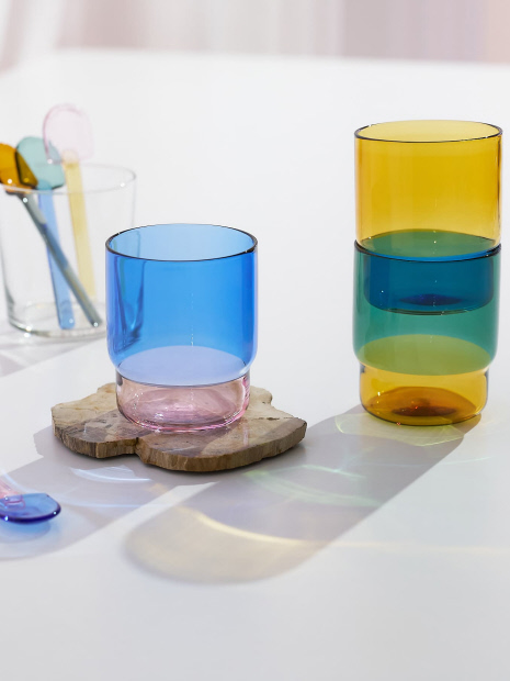 【amabro/アマブロ】TWO TONE STACKING CUP 300ml 耐熱ガラス ツートーン グラス スタッキング可