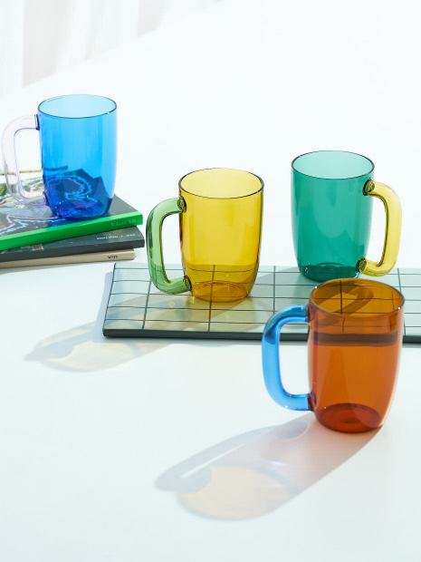 【amabro×GOOD FOR】GRIP MUG グリップ マグカップ 大容量 470ml 耐熱ガラス ツートンカラー