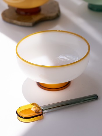 【amabro/アマブロ】SNOW BOWL  デザートボウル ミルクガラス 耐熱ガラス 食洗機対応 電子レンジ対応
