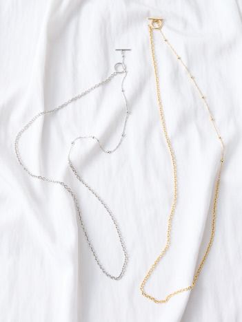 【dignif】【金属アレルギー対応】ミックスチェーン2WAYネックレス