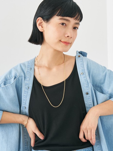dignif】【金属アレルギー対応】ミックスチェーン2WAYネックレス