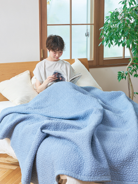 オリジナル イブル クラウド柄 オーガニックコットン キルティングマット ダブルサイズ 200x225