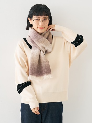 ウール混グレデーションストール