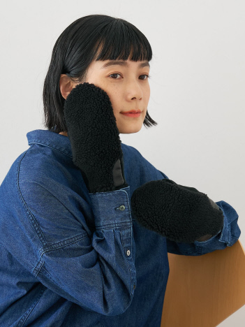 【福田手袋】【タッチパネル対応】ボアミトングローブ