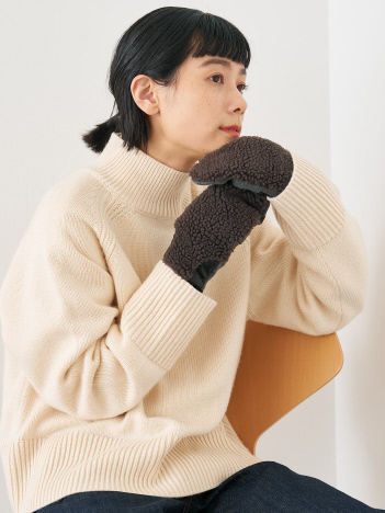 【福田手袋】【タッチパネル対応】ボアミトングローブ