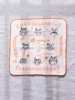 【＋HAyU fabric】猫柄 ガーゼタオルハンカチ 綿100%