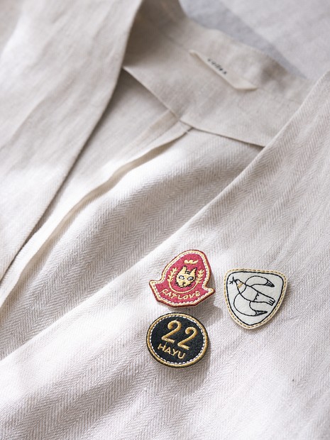 【＋HAyU】刺繍 ブローチ3点セット