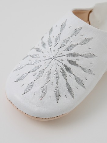 Fatima morocco】 サブラス刺繍 バブーシュ 羊革 モロッコ製 室内履き