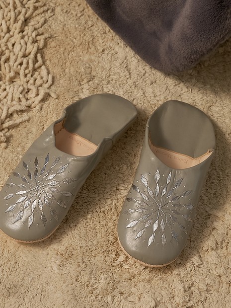 Fatima morocco】 サブラス刺繍 バブーシュ 羊革 モロッコ製 室内履き