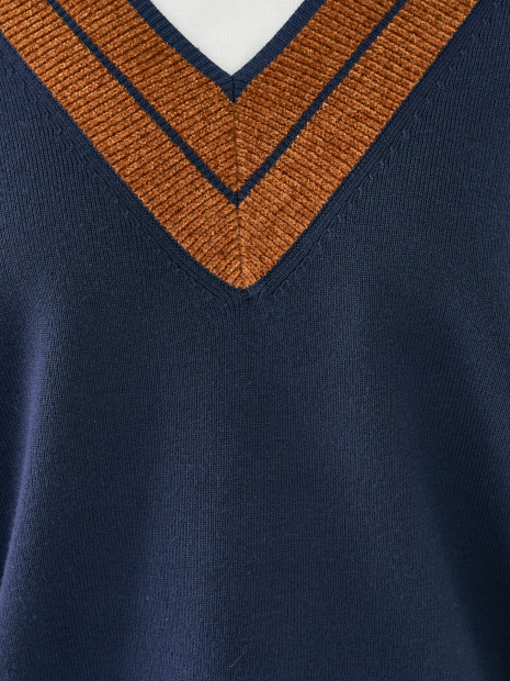 配色ラインVネックニットプルオーバー｜collex / コレックス