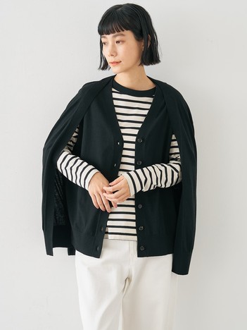 レイヤードカーディガン