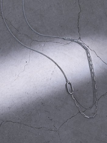 【dignif】【金属アレルギー対応】ミックスチェーンポイントネックレス