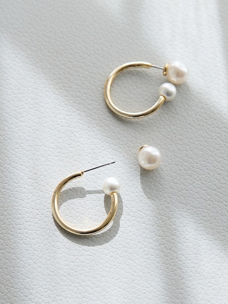 【dignif】【金属アレルギー対応】ツインパールピアス