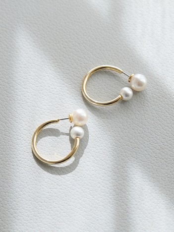 【dignif】【金属アレルギー対応】ツインパールピアス