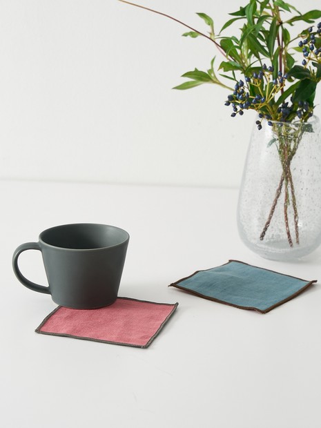 【新色】麻 リネンコースター 正方形 10×10cm