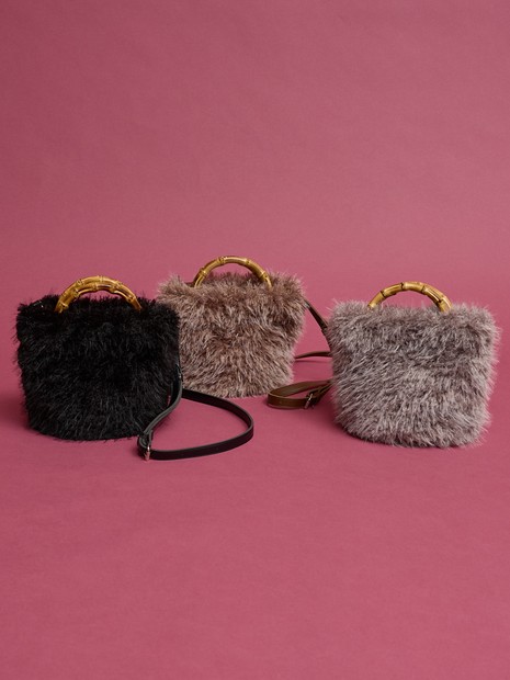 【WEB限定】【EARTH MADE】バンブーファーショルダーバッグ