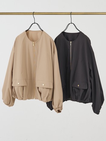 2WAYボリュームスリーブジップアップブルゾン