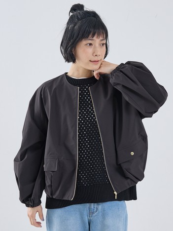 2WAYボリュームスリーブジップアップブルゾン
