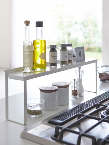 【tower】コンロ奥隙間ラック キッチンラック 汚れ防止 スリム収納