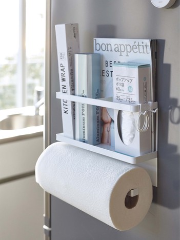 【tower】マグネット キッチンペーパー＆ラップホルダー 冷蔵庫収納 小物整理