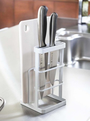 【tower】カッティングボード＆ナイフスタンド 包丁収納 まな板収納 キッチンラック