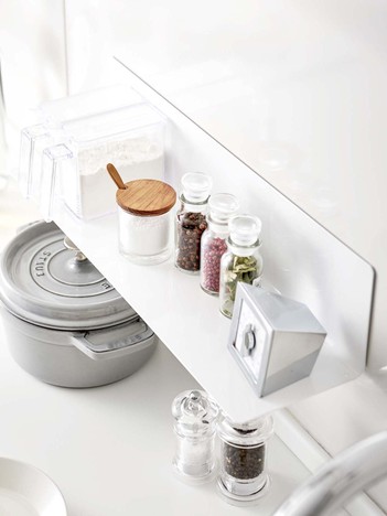 【tower】マグネット キッチン棚 ワイド 浮かせる収納 調味料ラック 小物整理