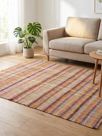 【RugRu】CHASE ラグ 120×160 インド綿 チェック柄