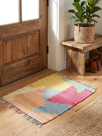 【RugRu】BECKY ベッキー マット 50×70 インド綿 玄関マット キッチンマット