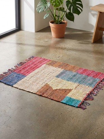 【RugRu】BECCA ベッカ マット 50×70 インド綿 玄関マット キッチンマット