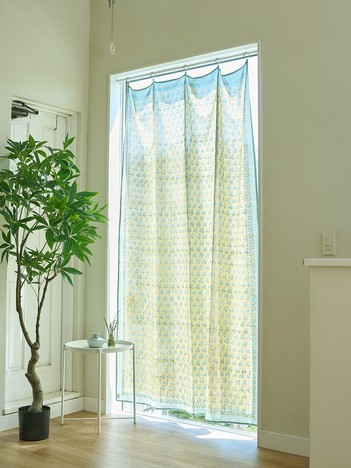 マルチクロス ボニータ花柄 ブロックプリント 145×225