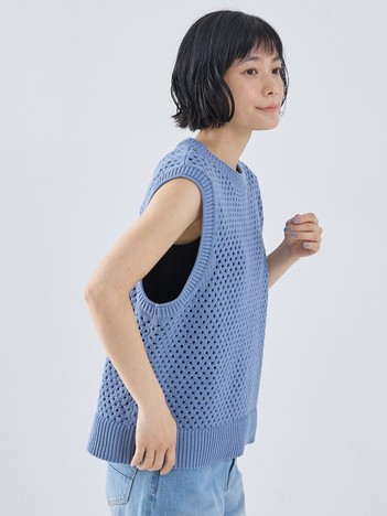 メッシュ柄ベスト