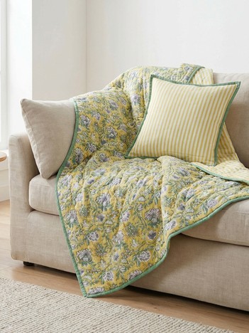 【26SS新色】フラワープリントキルトケット 140×200