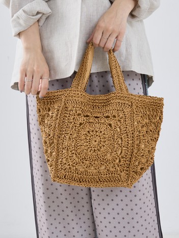 【WEB限定】モチーフ編スクエアトートバッグ
