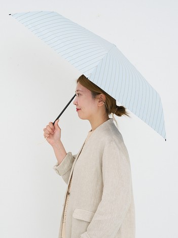 日傘 ストライプ 晴雨兼用 折りたたみ傘 ALL IN UMBRELLA【assa】【WEB限定】