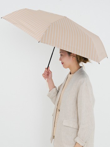 日傘 ストライプ 晴雨兼用 折りたたみ傘 ALL IN UMBRELLA【assa】【WEB限定】