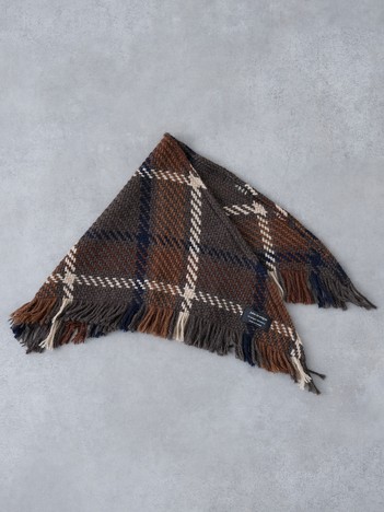 【John Branigan/ジョンブラニガン】FRINGE STOLE チェック柄 三角ストール