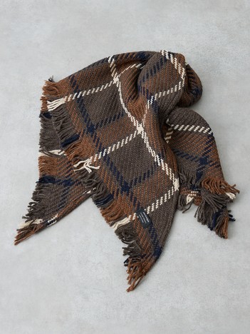 【John Branigan/ジョンブラニガン】CHECK SHAWL チェック柄 大判 三角ショール
