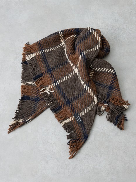 John Branigan/ジョンブラニガン】CHECK SHAWL チェック柄 大判 三角