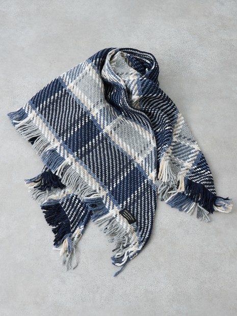 【John Branigan/ジョンブラニガン】CHECK SHAWL チェック柄 大判 三角ショール
