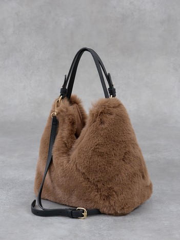 【WEB限定】【CACHELLIE】トライアングル ファー2WAYショルダーバッグ【予約】