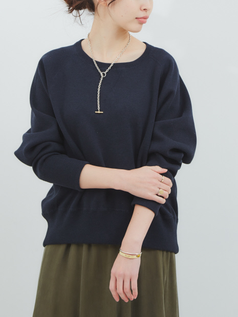 【COCUCA】スウェットライクニットプルオーバー