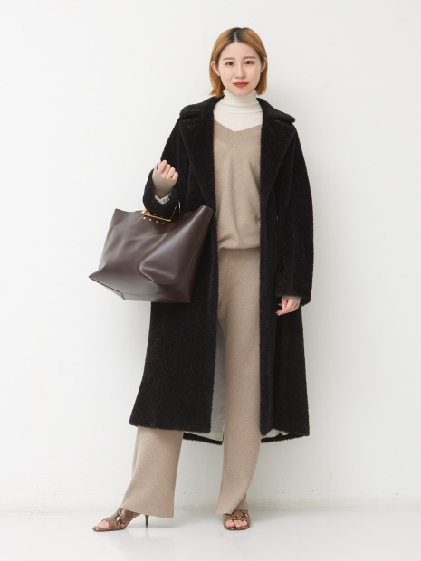 【MARELLA】ベルテッドシャギーコート